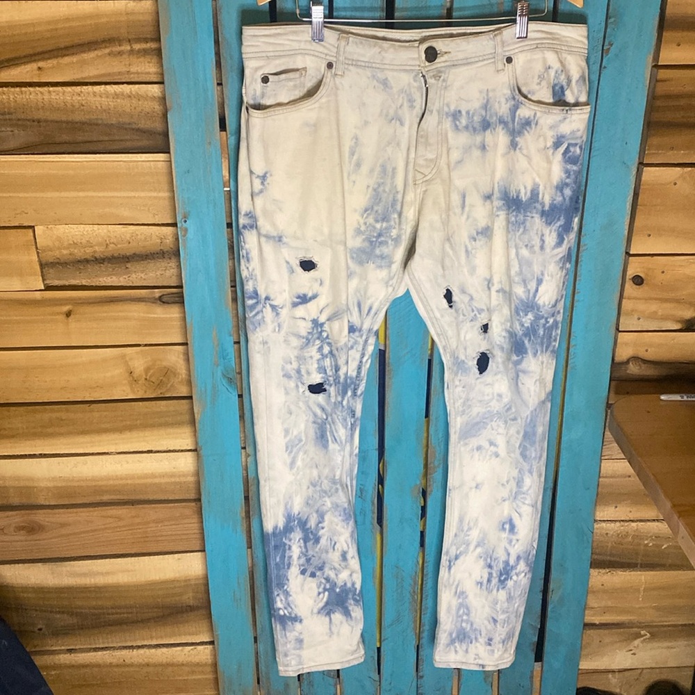 8ighth Dstrkt denim tie dyed jeans distressed size 38x34